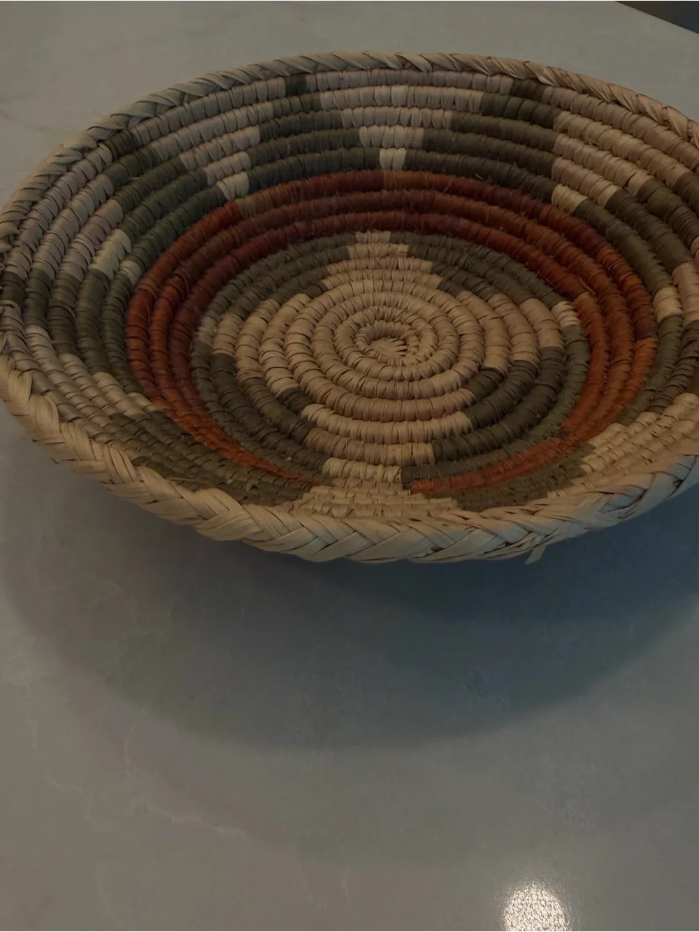 Handwoven Natural Fiber Decorative Bowl - Multi Color